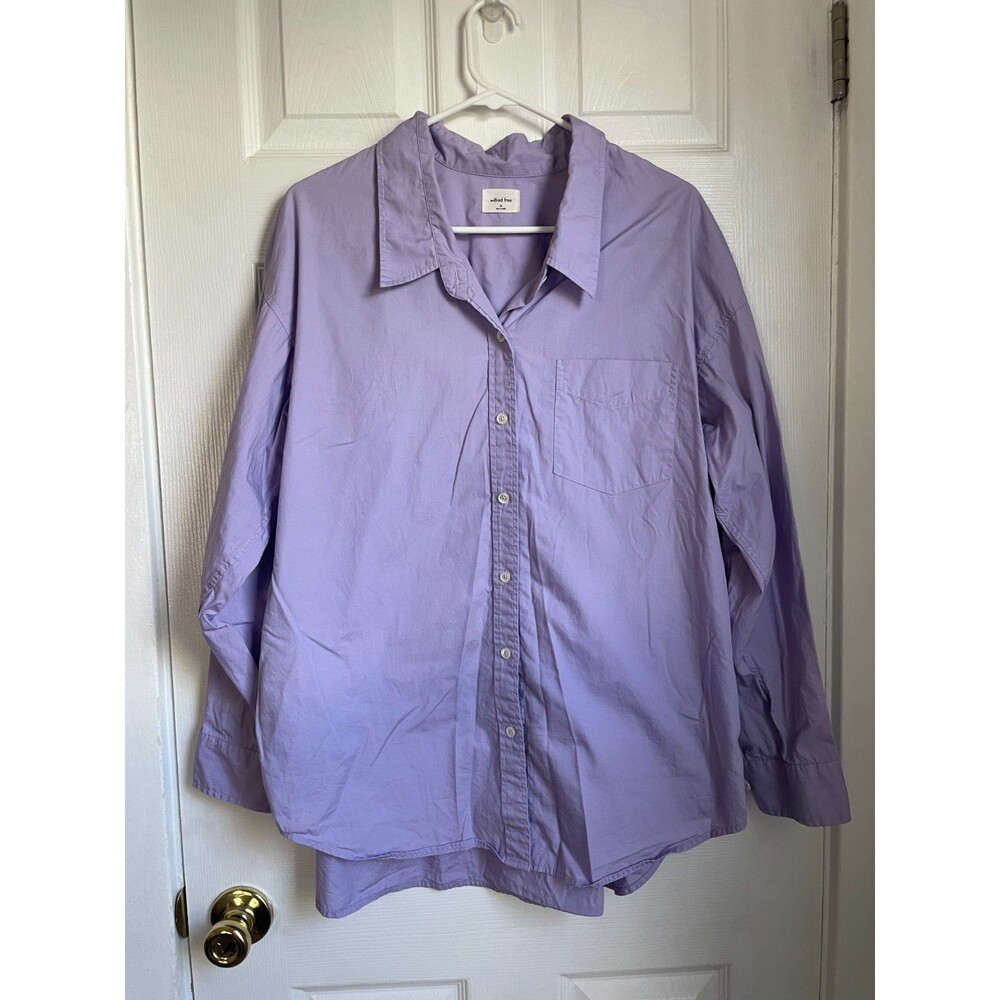 Wilfred Free Lavender Purple Button Down Shirt Boxy Oversized Women's size Med